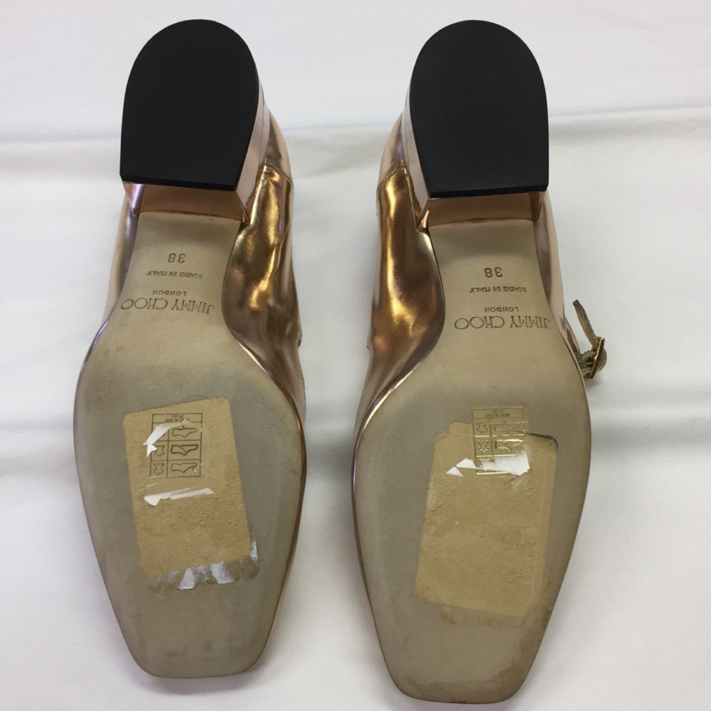 Jimmy Choo - Wilbur Rose Gold Mary Janes 38 - Picture 8 of 8
